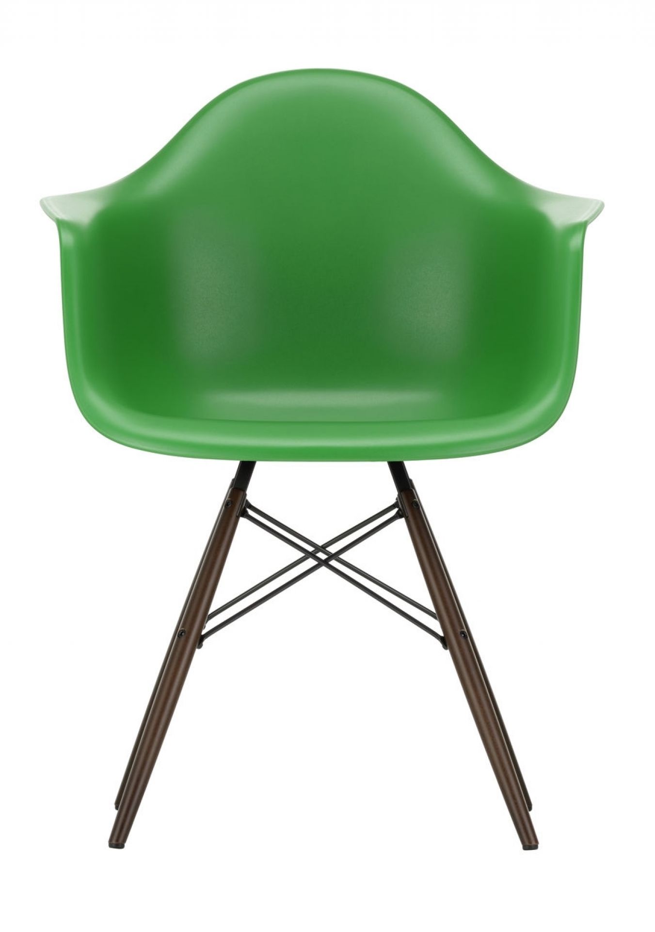 Eames Plastic Arm Chair DAW Chaise Vitra Érable jaunâtre - Granite gris