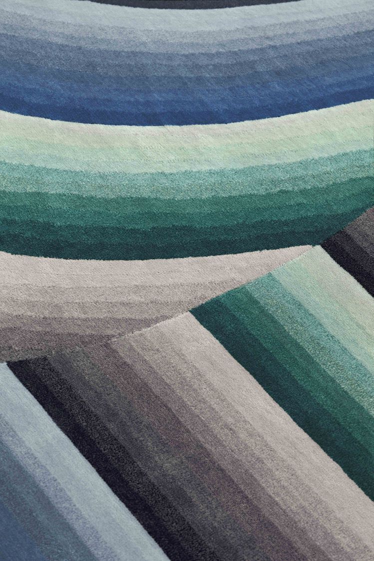 Round Mirage Tapis bleu Gan