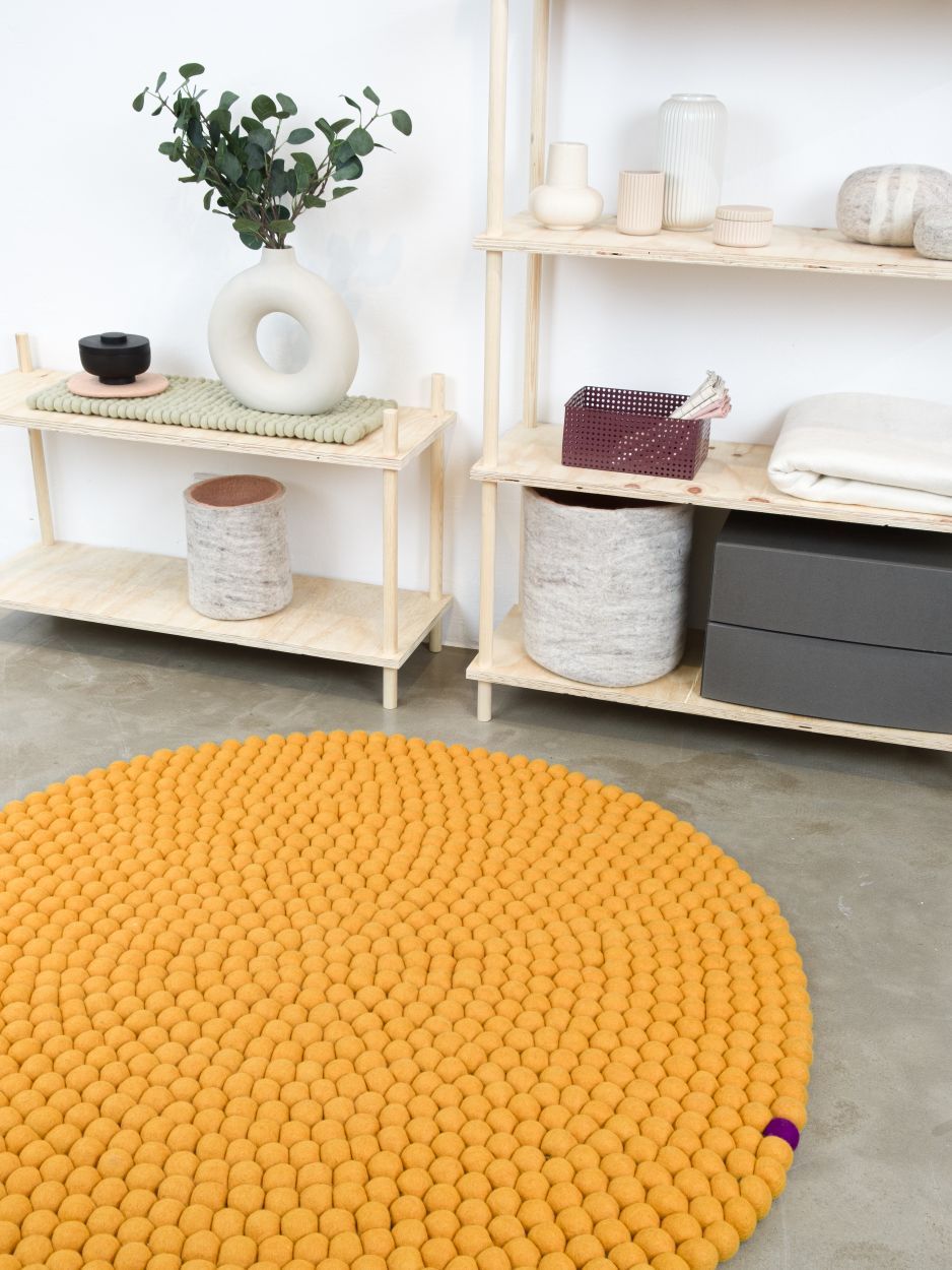 Big One Rund Tapis en feutre Ø 300 cm myfelt Jaune ocre