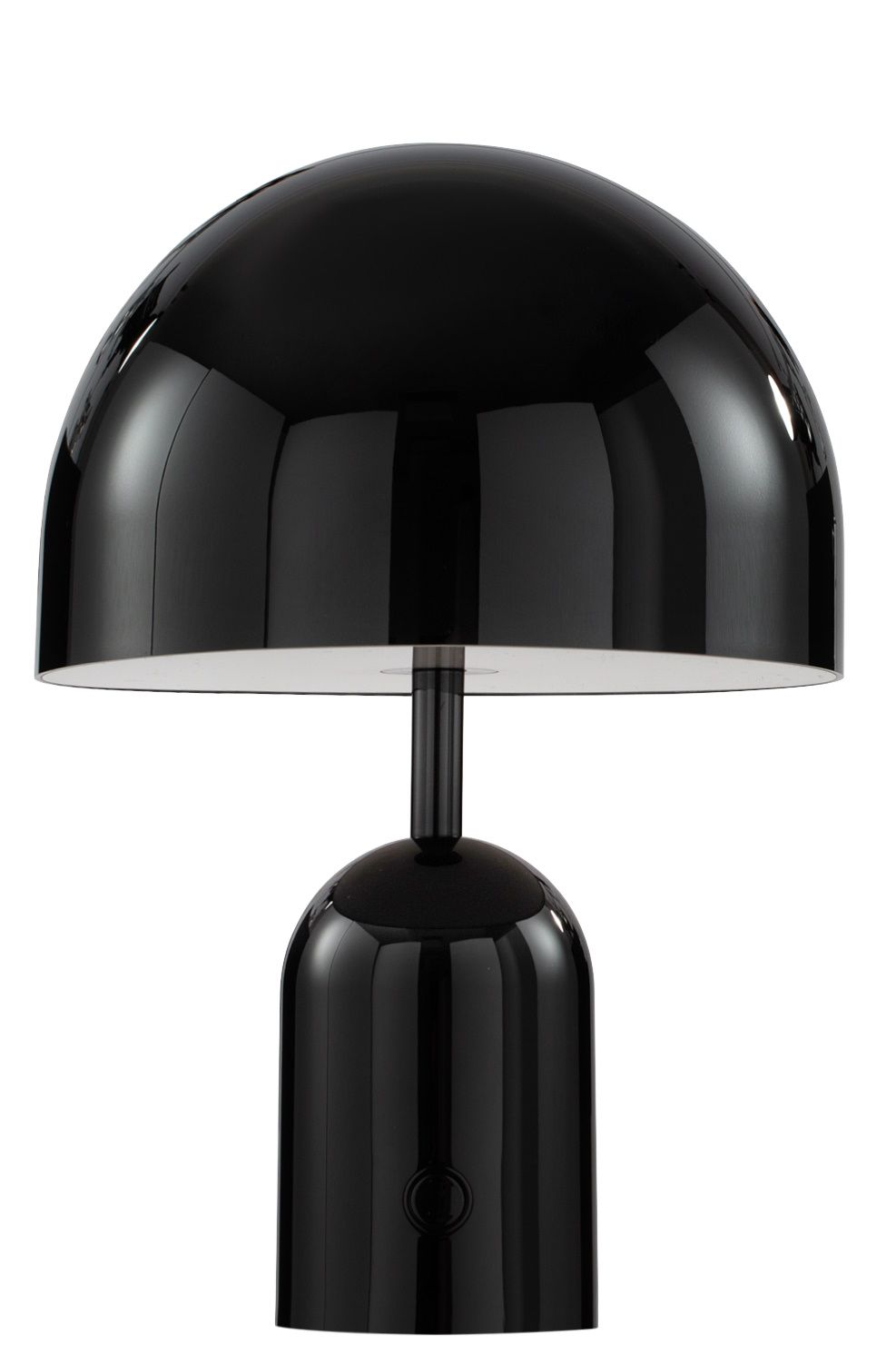 Schwarze Tom Dixon Bell Akkuleuchte: Moderne LED Tischleuchte mit glänzendem Finish für Innenräume.