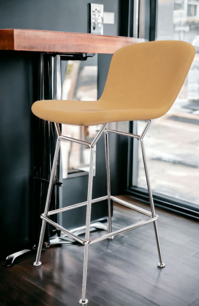 Bertoia Bar Stool Tabouret de bar en cuir de noyau Knoll International