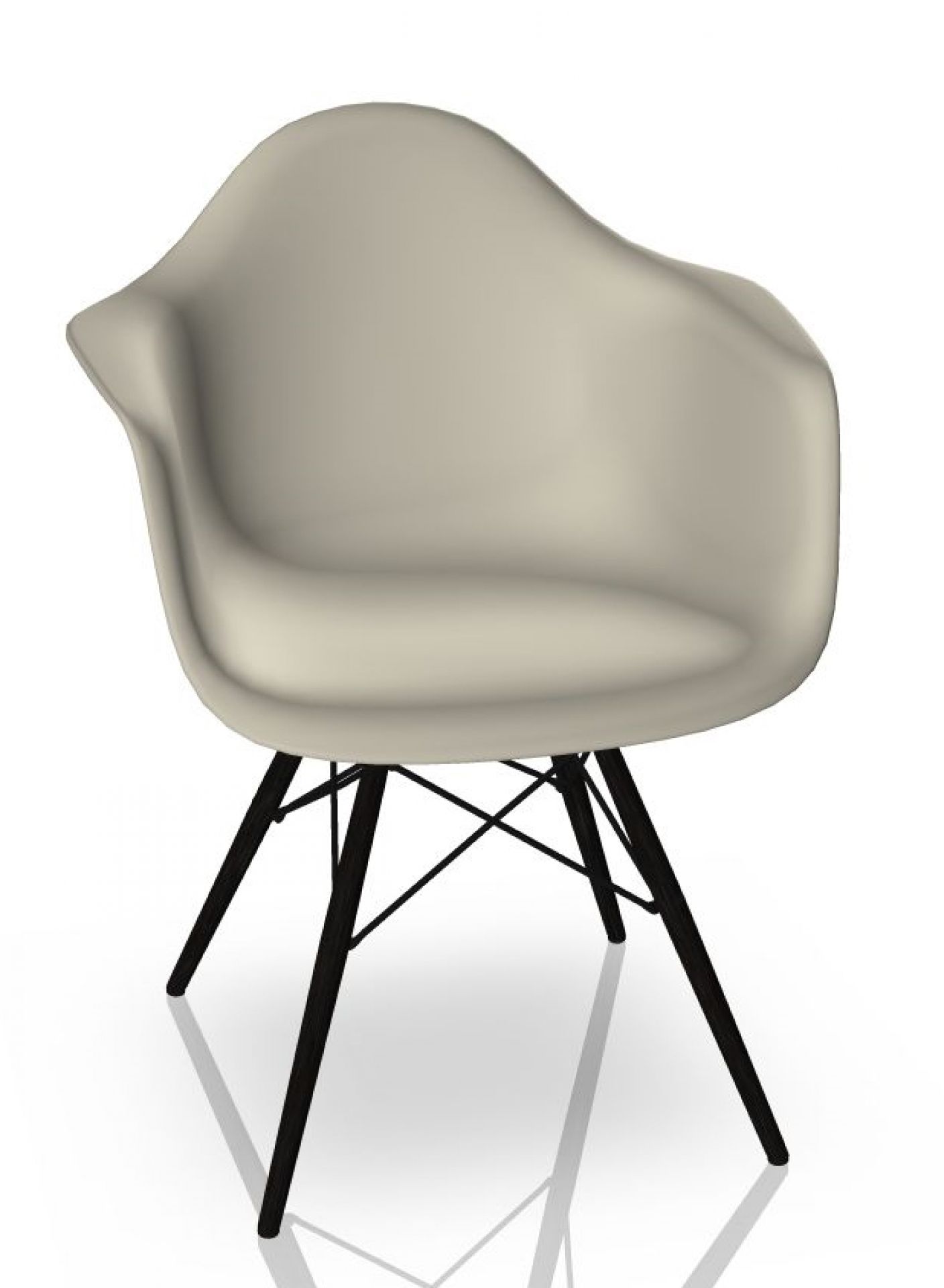 Eames Plastic Arm Chair DAW Chaise Vitra Noir d'érable - Caillou