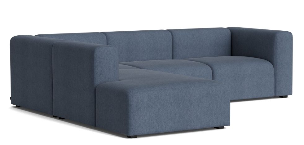 Mags Sofa Eckkombination in blau-grauem Stoff, modernes modulares Sofa mit Armlehne links.
