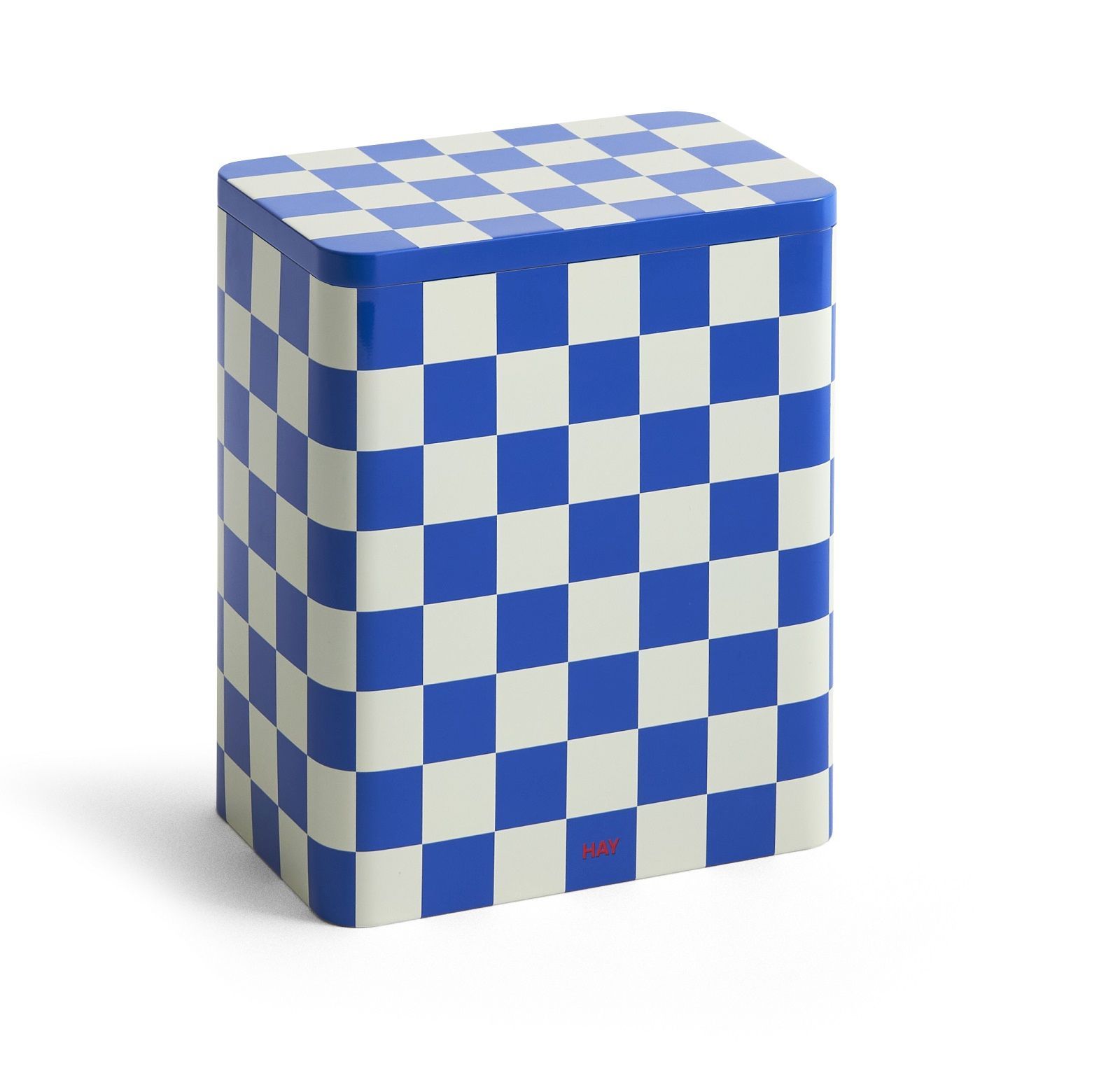 Tin Container Boîte de rangement bleue Hay