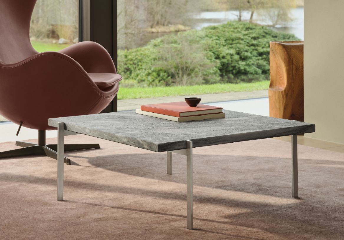 PK 61 Table basse Marbre Gris-Blanc Fritz Hansen Modèle anniversaire