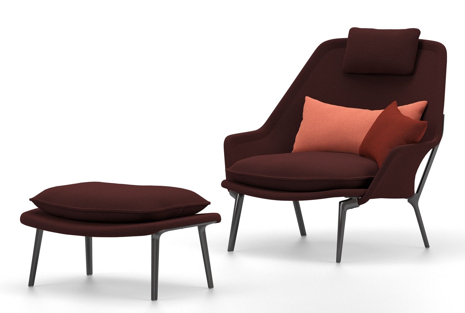 Slow Chair & Ottoman Fauteuil en tissu Vitra 