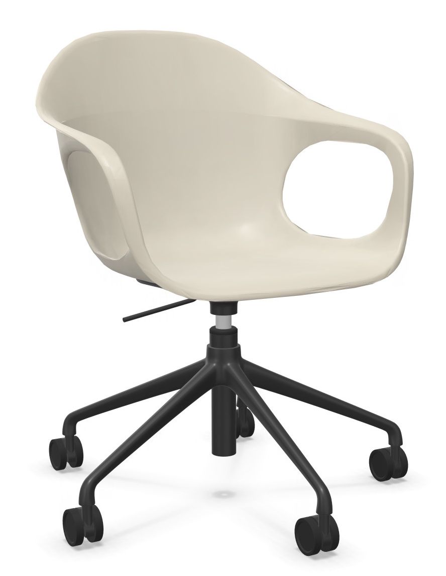 Fauteuil Elephantino piètement cinq étoiles avec roulettes Kristalia