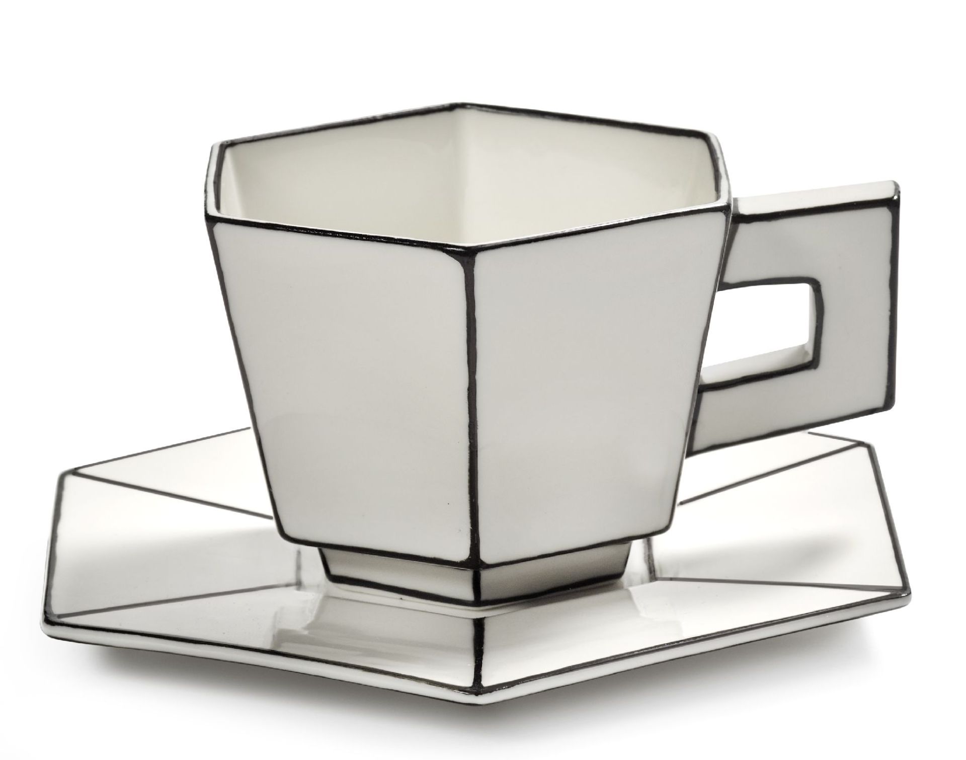 Tasse Capuucino Blanc/Noir Carte Blanche Serax  