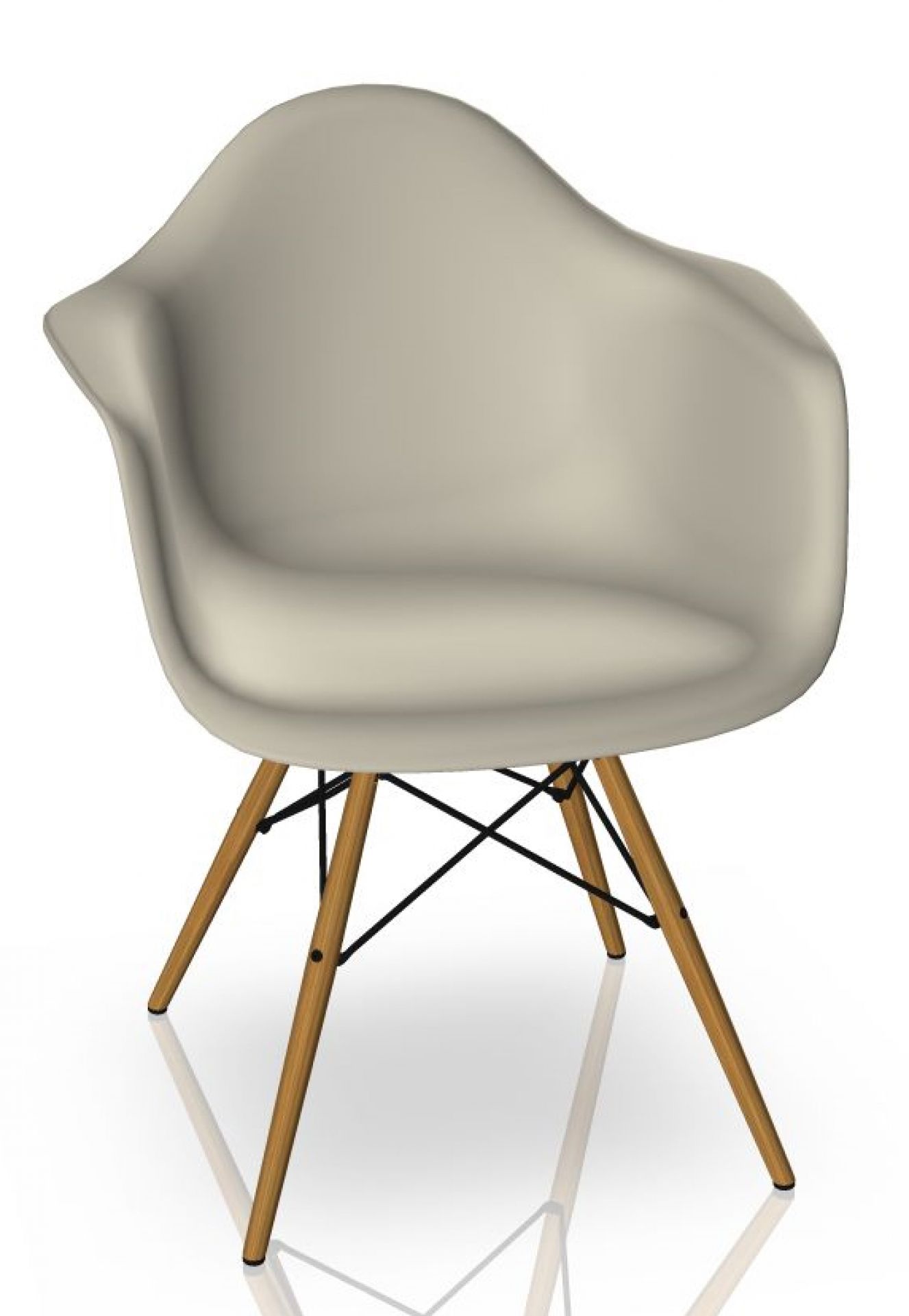 Eames Plastic Arm Chair DAW Chaise Vitra Frêne - Caillou