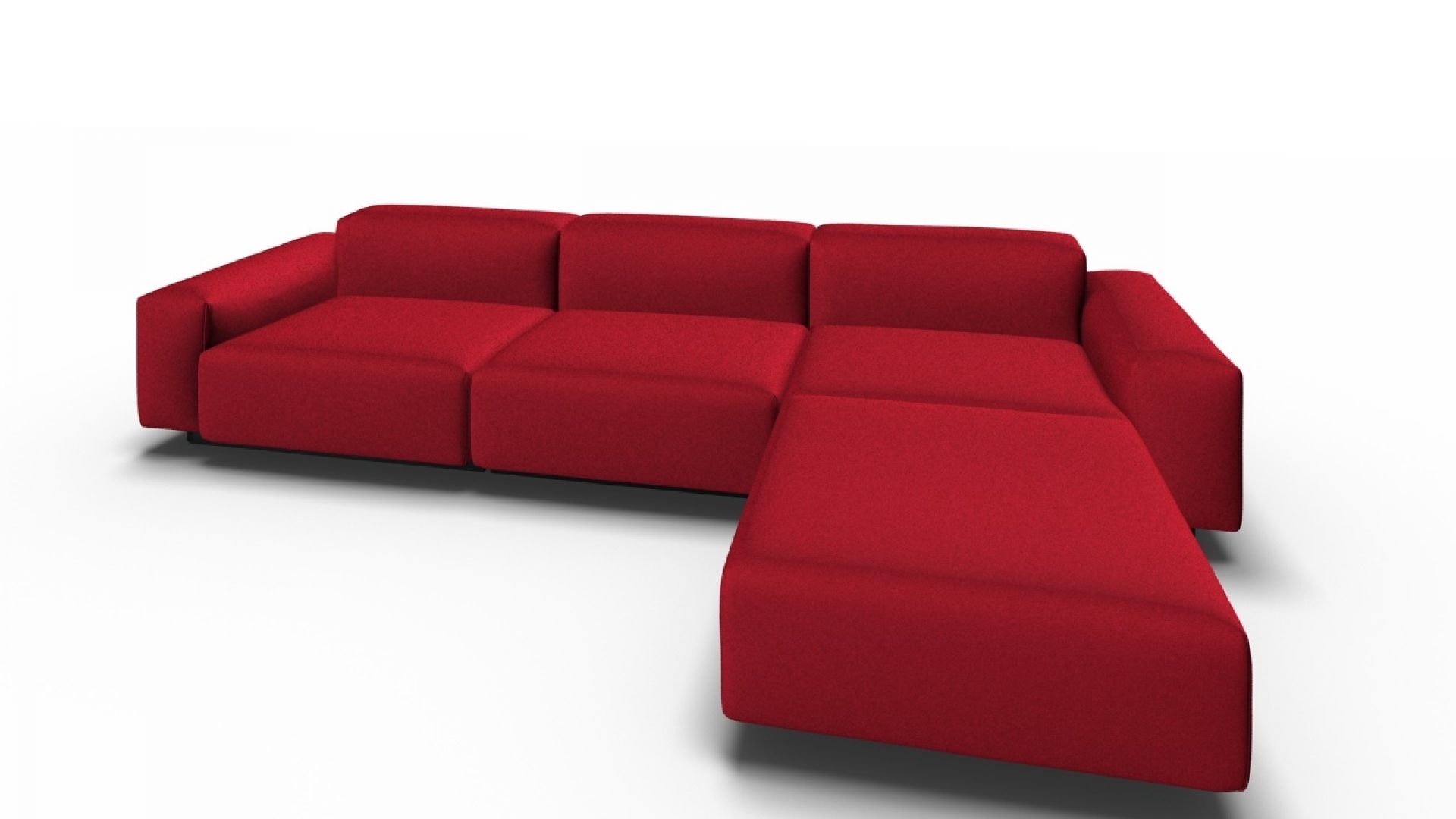 Soft Modular Sofa 3-Sitzer mit Chaise Longue Vitra