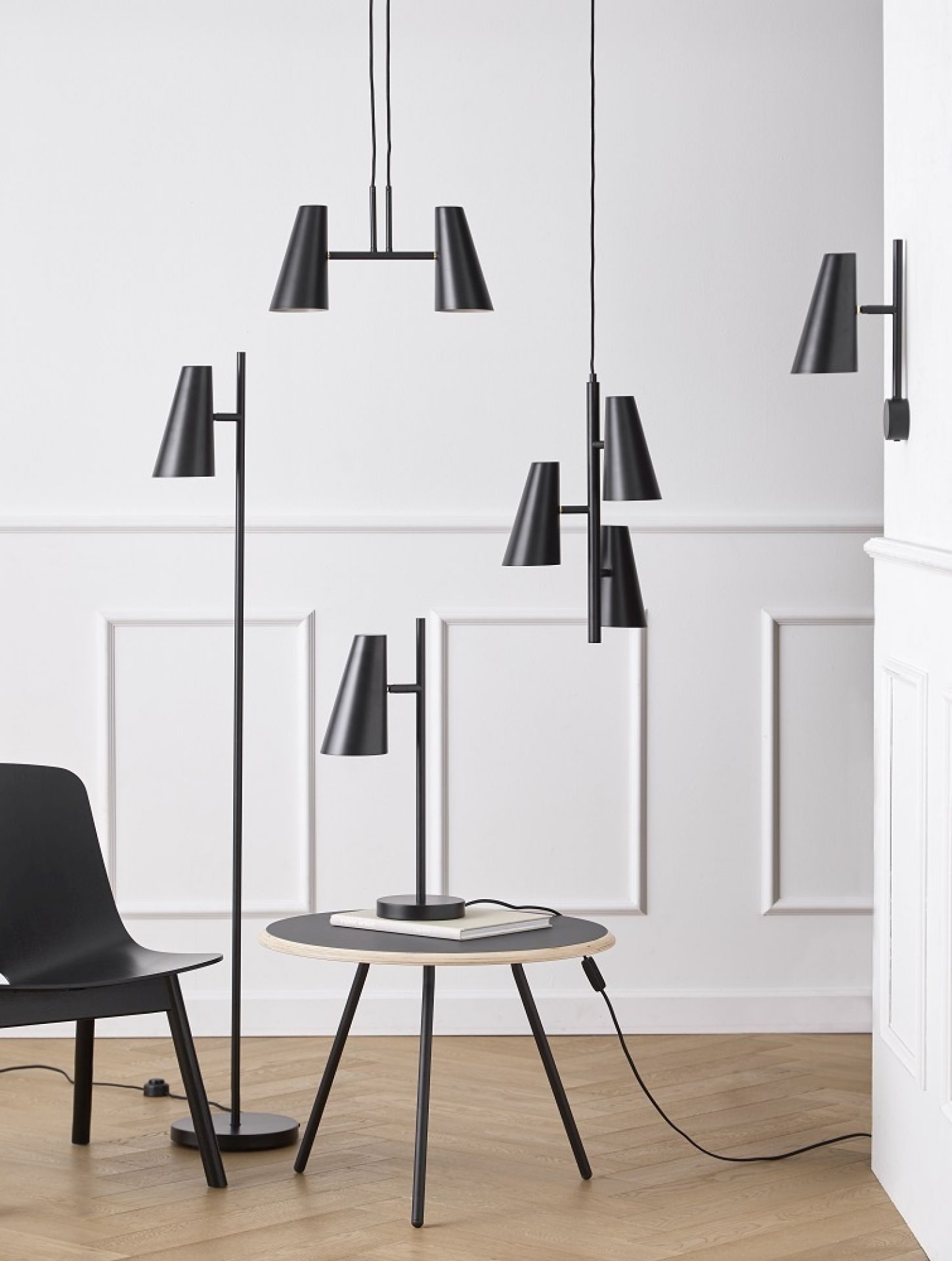 Cono Pendant lamp 3 Shades Lumière pendentif Woud