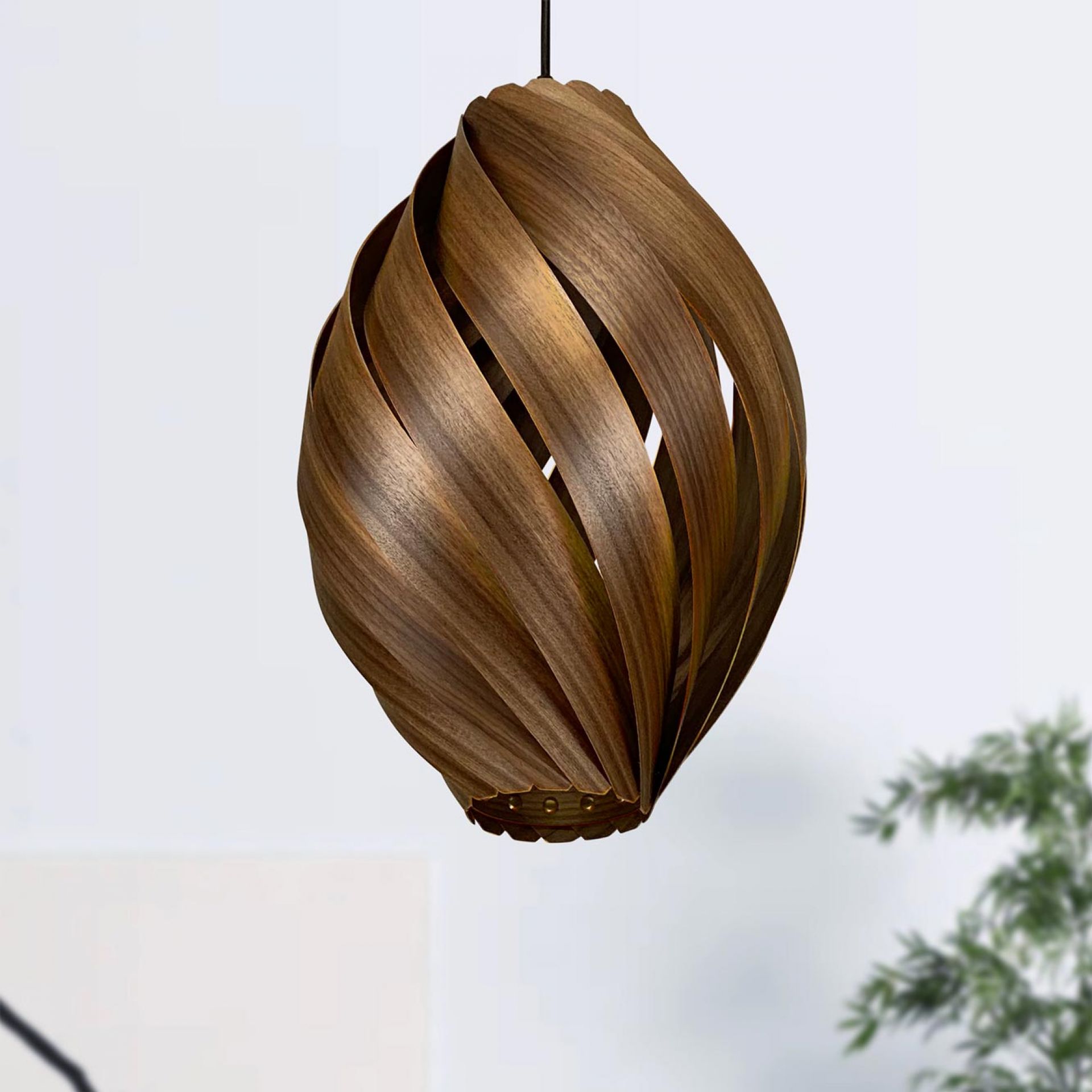 Ardére Lampe à suspendre arrondi Noyer Gofurnit