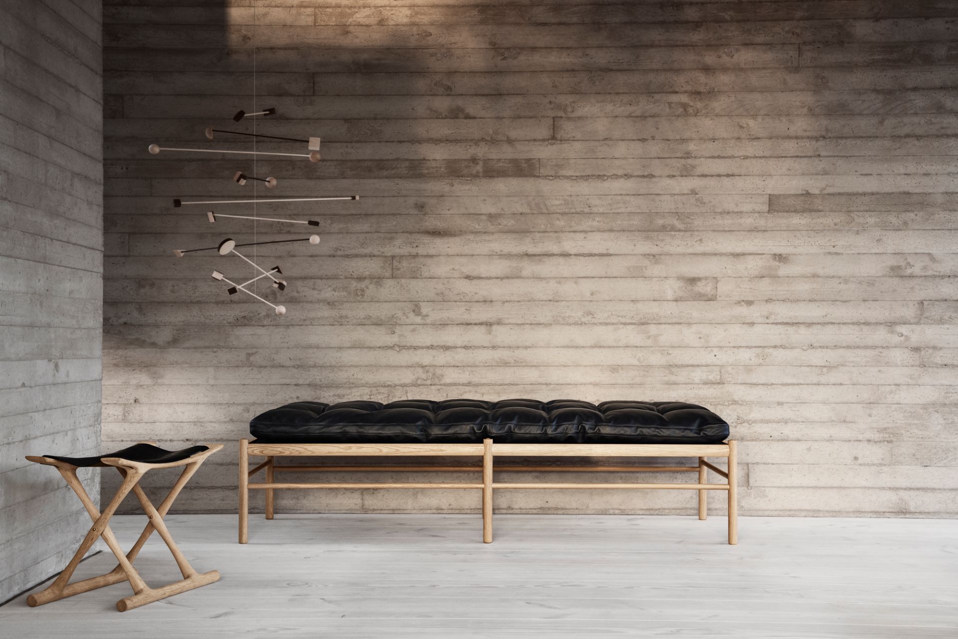 OW150 Daybed Lit de repos Carl Hansen &amp; Søn Cuir brun Sif 95