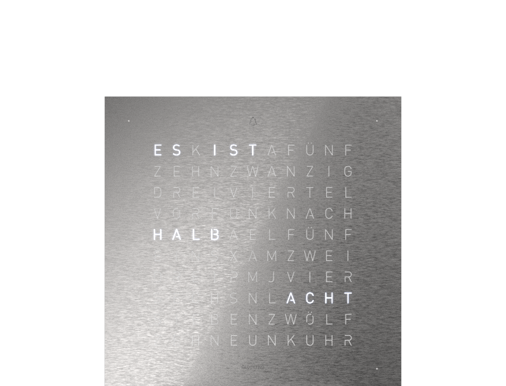 Cache avant pour l'horloge de table Earth 13.5 Allemande QLOCKTWO