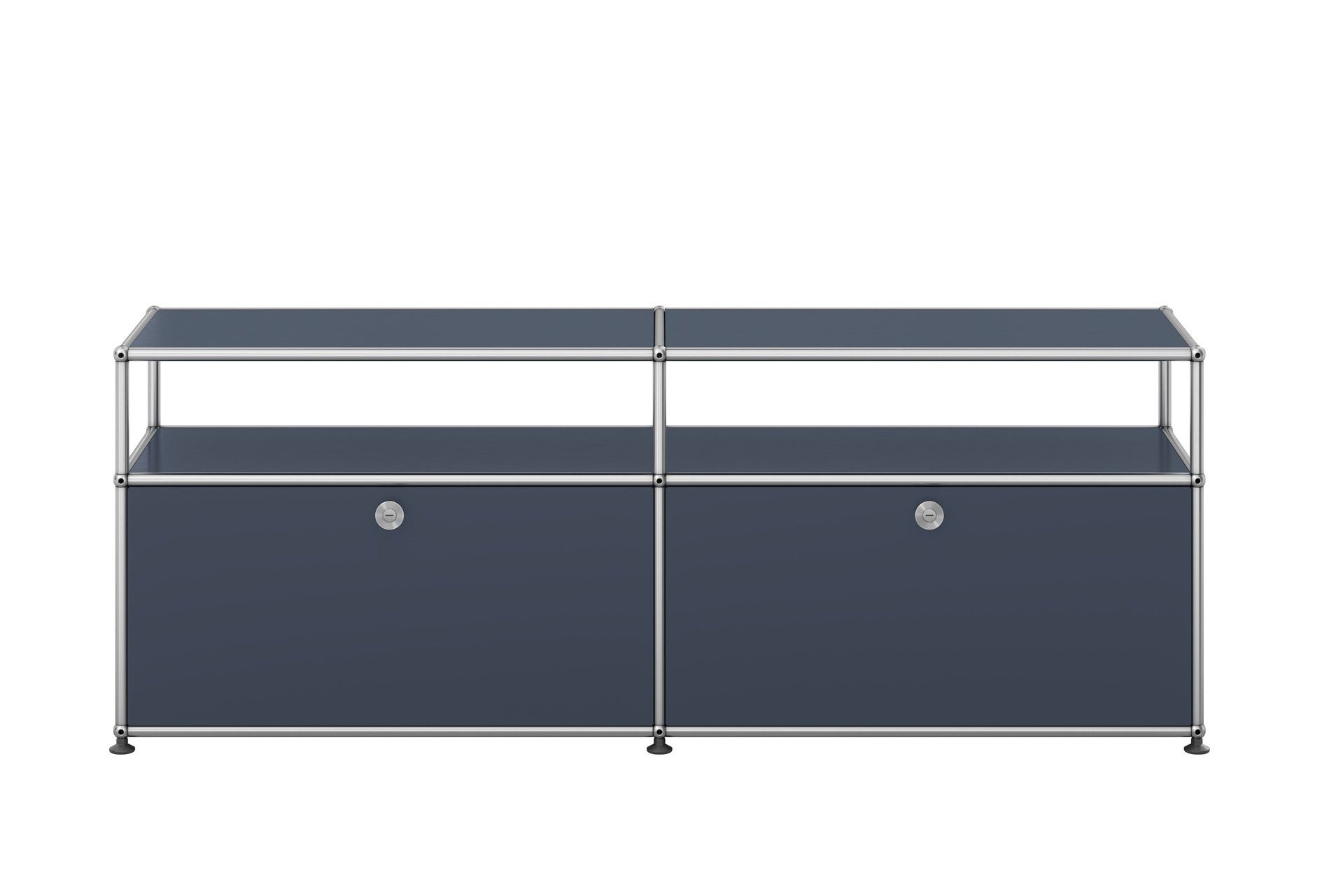 USM Haller Sideboard TV Hi-Fi-Möbel – QUICK SHIP-anthrazitgrau USM Haller Sideboard in Anthrazitgrau: Modernes TV- und Hi-Fi-Möbel mit zwei abschließbaren Fächern.