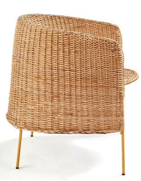 Caribe Natural Lounge Chair Fauteuil de salon Outdoor ames Matériau naturel brut / Jaune