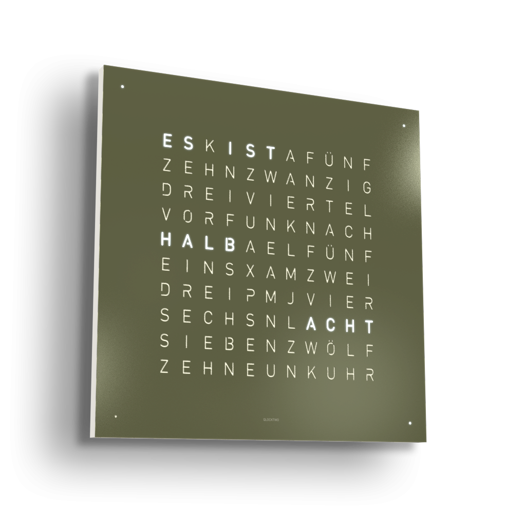Earth 45 Steel Series Horloge murale / Objet temporel Allemande QLOCKTWO