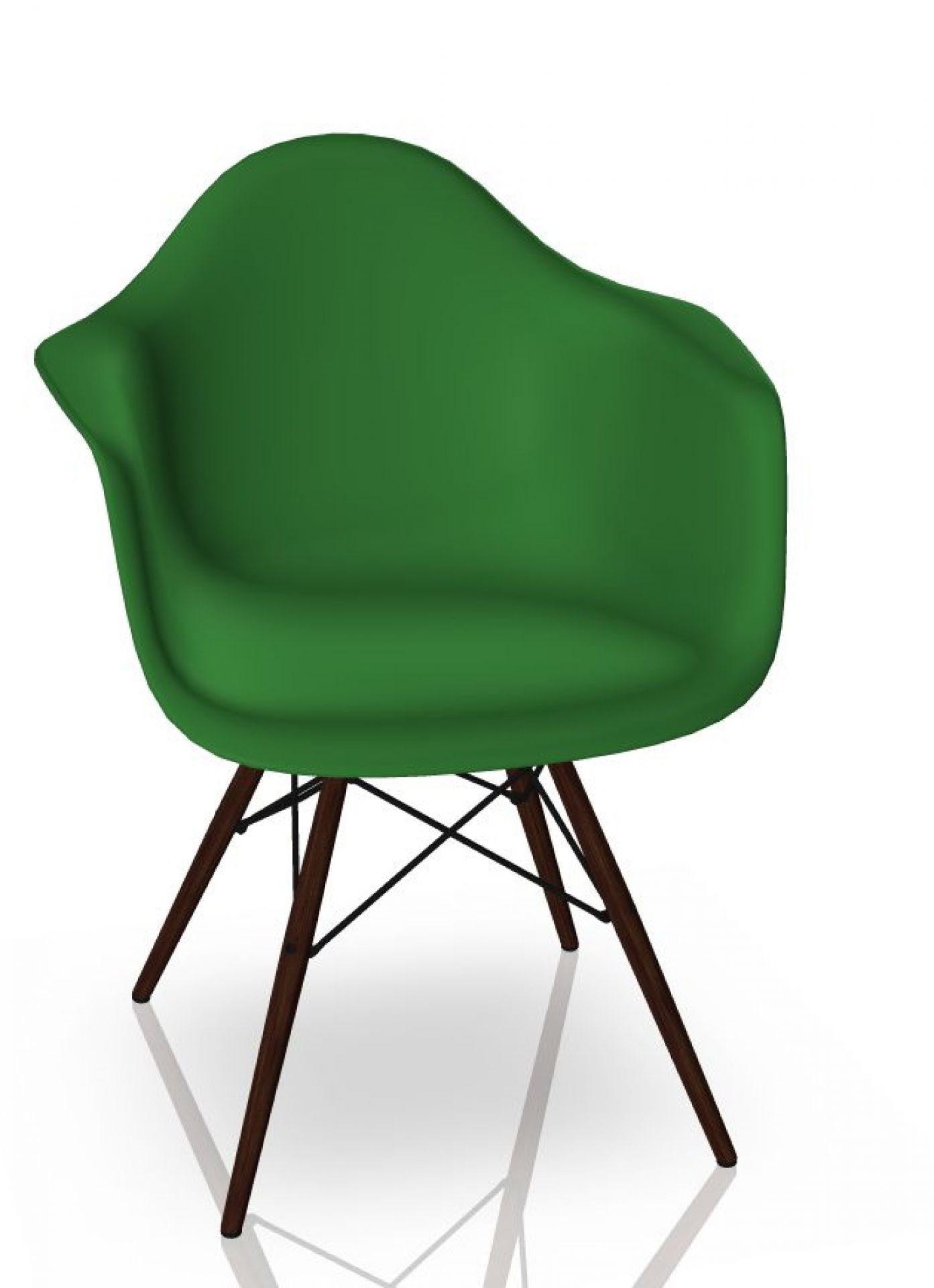 Eames Plastic Arm Chair DAW Chaise Vitra Érable foncé - Vert