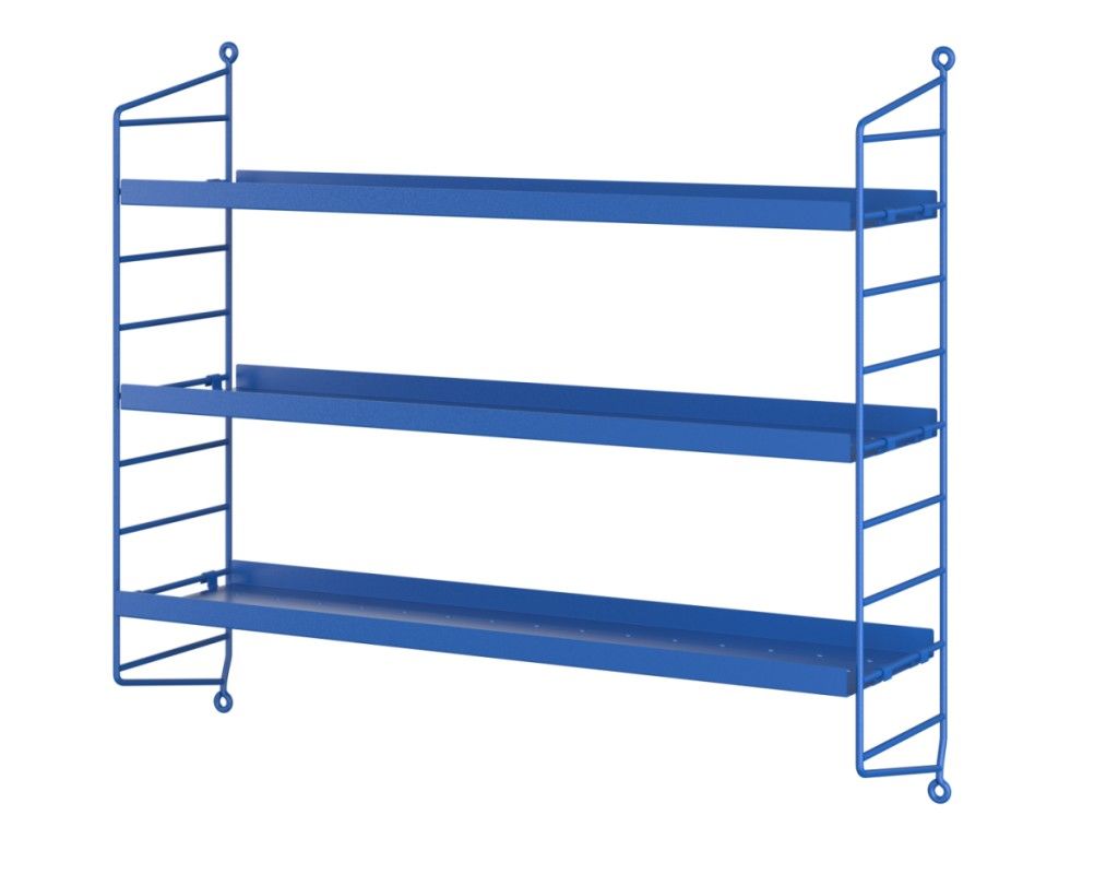 String Pocket Étagère en métal BLEU String Furniture OFFRE SPECIALE