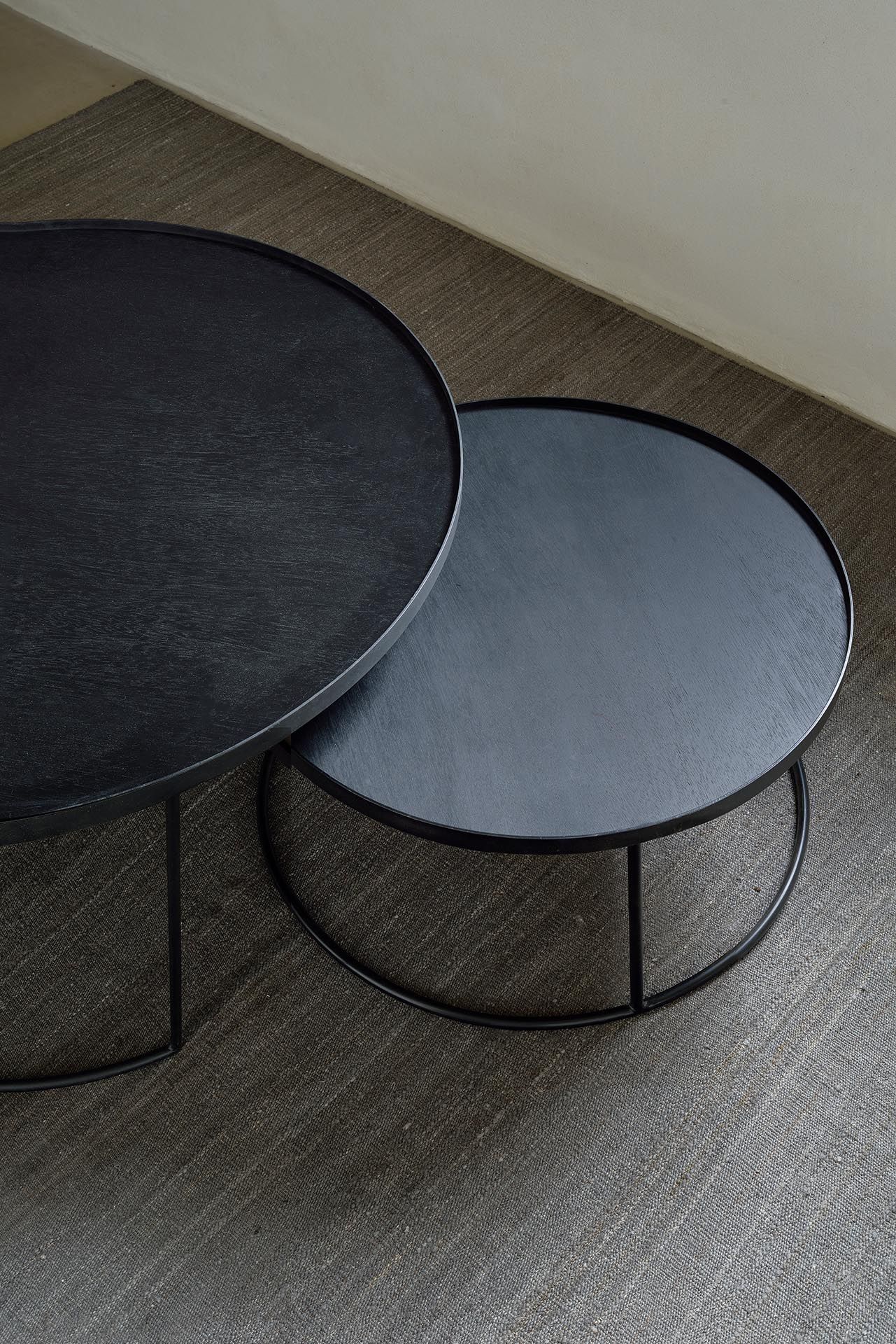 Table basse 2 pièces Noir Rond L/XL Ethnicraft 