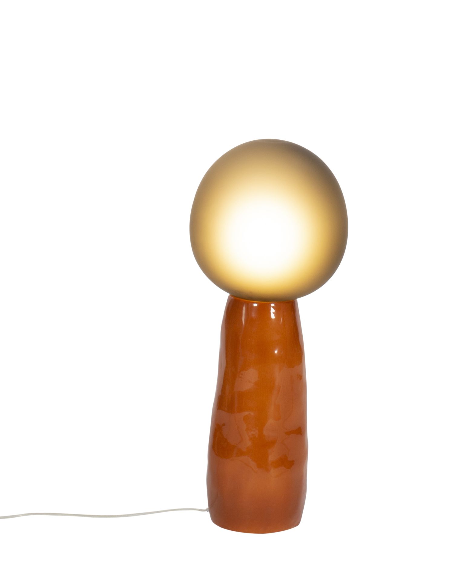 Kokeshi small lampadaire abat-jour gris / base terre cuite Pulpo