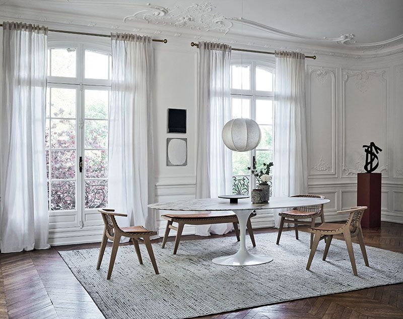Klismos petit banc L91.5cm Knoll International