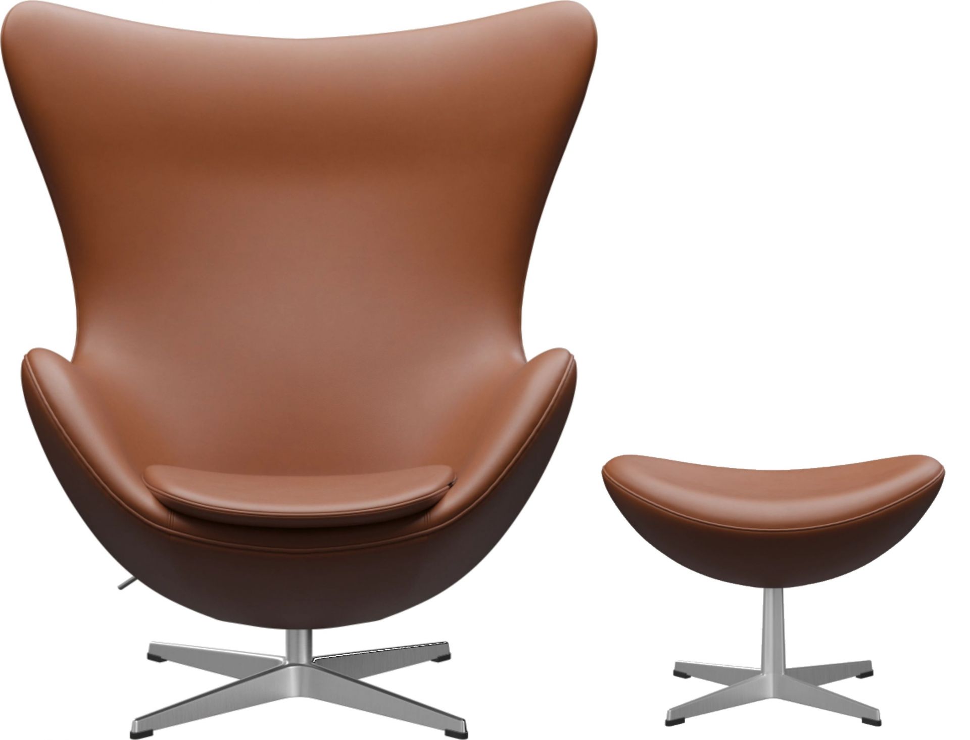 Egg Chair avec tabouret  Modèle d'action  Cuir Essential Fritz Hansen