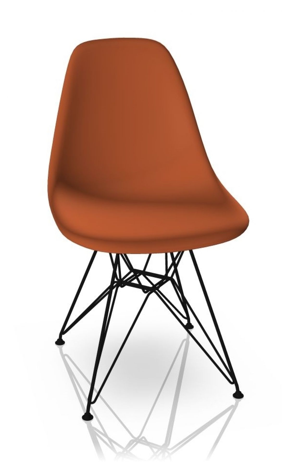 Eames Plastic Side Chair DSR Chaise Vitra Noir-Rust orange