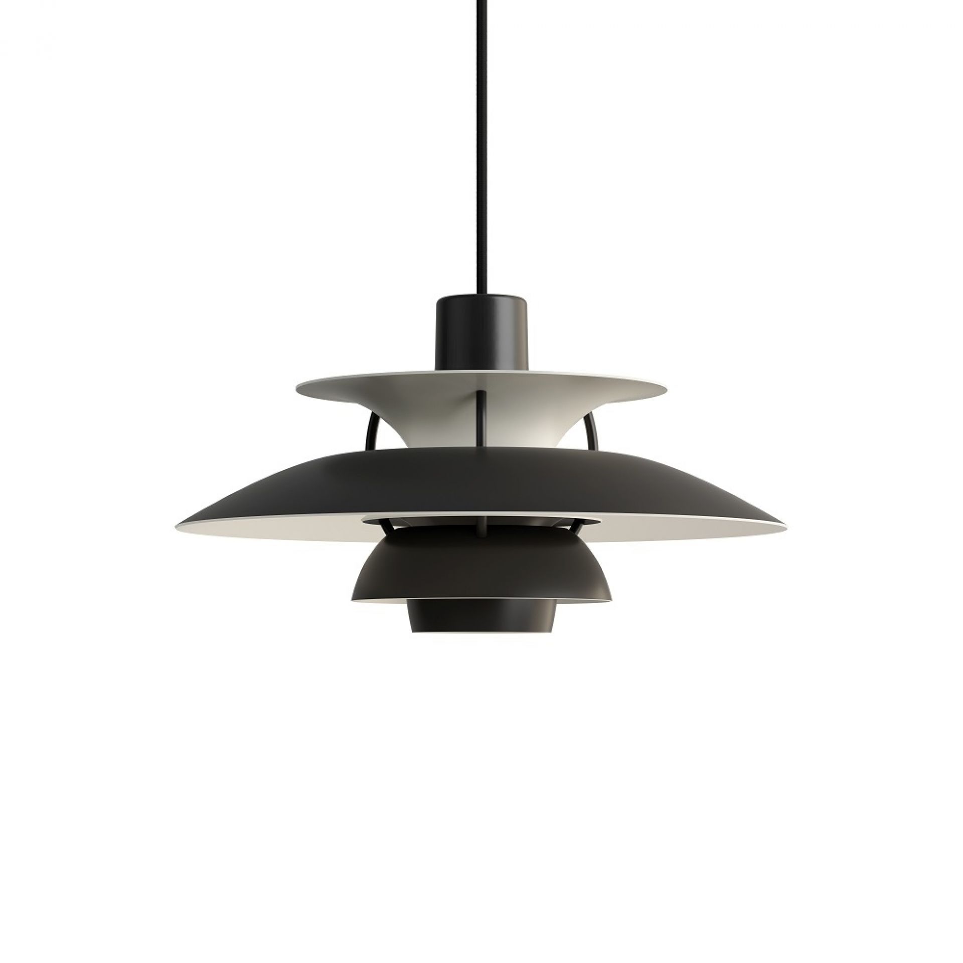 PH 5 Mini Monochrome Lampe suspension Louis Poulsen Noir