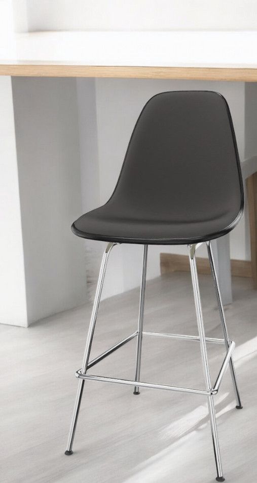 Eames Plastic Bar Stool Tabouret de bar Medium Entièrement rembourré Vitra 