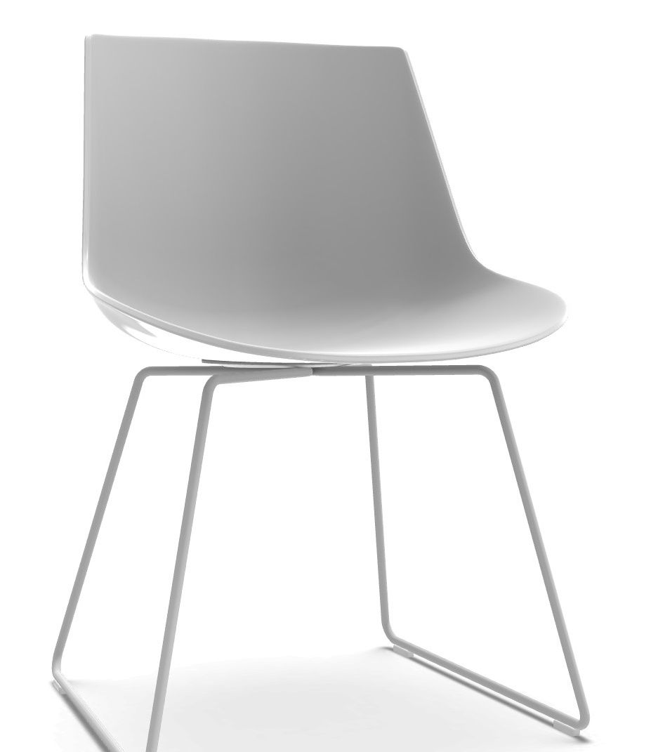 Flow Chair cadre patins MDF Italia Blanc - Blanc mat