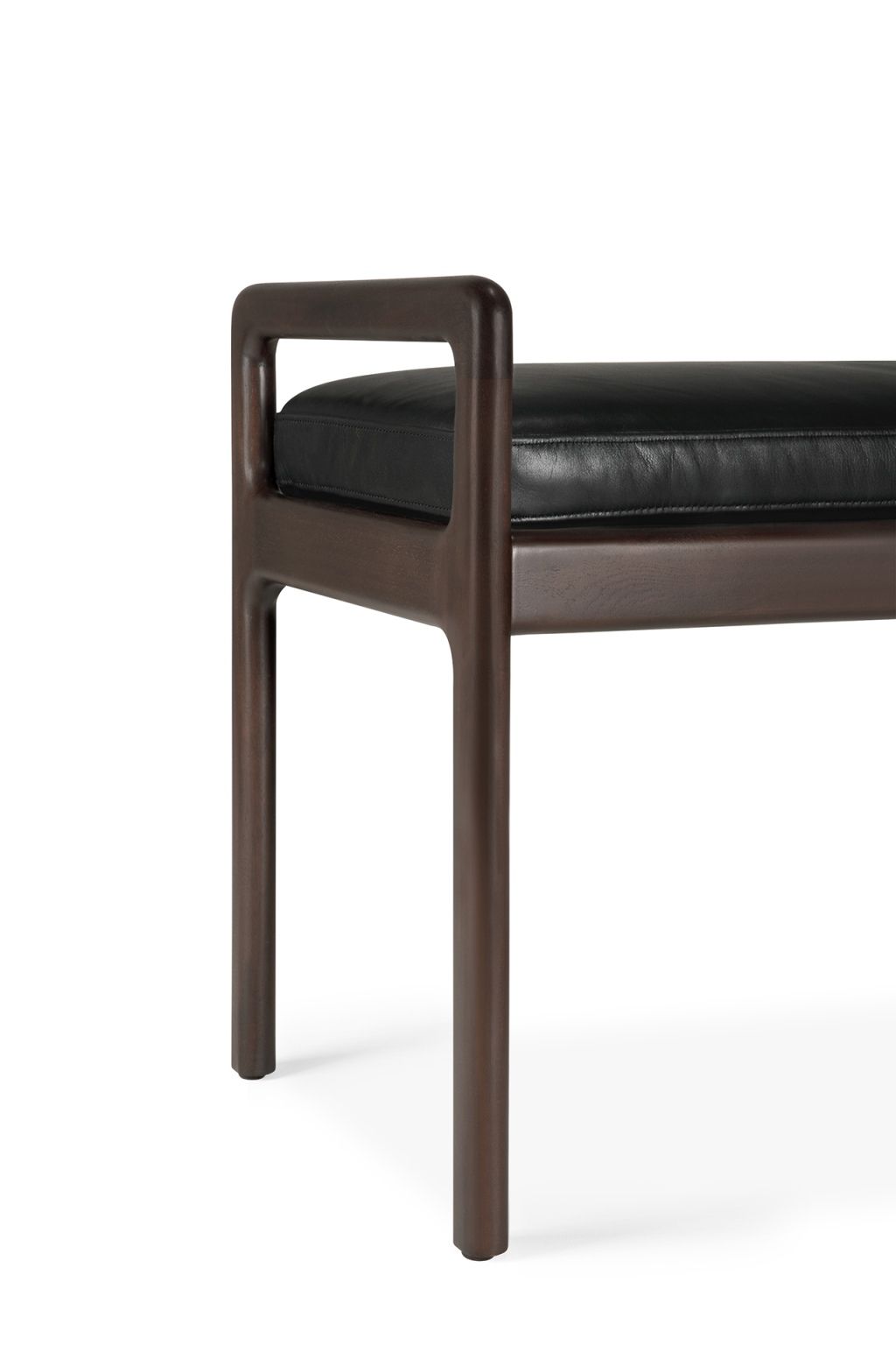 Jack Bench Banc avec assise rembourrée cuir noir Ethnicraft