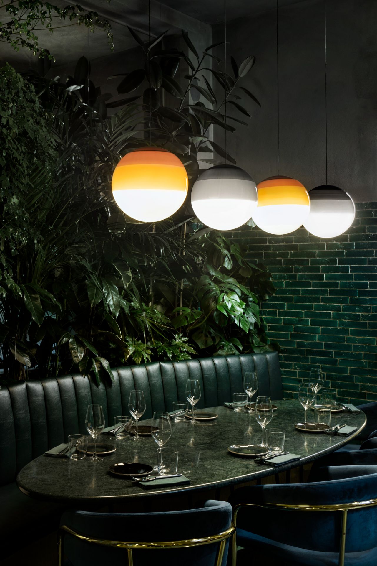 Dipping Light 30 LED Lampe suspension Marset ambre