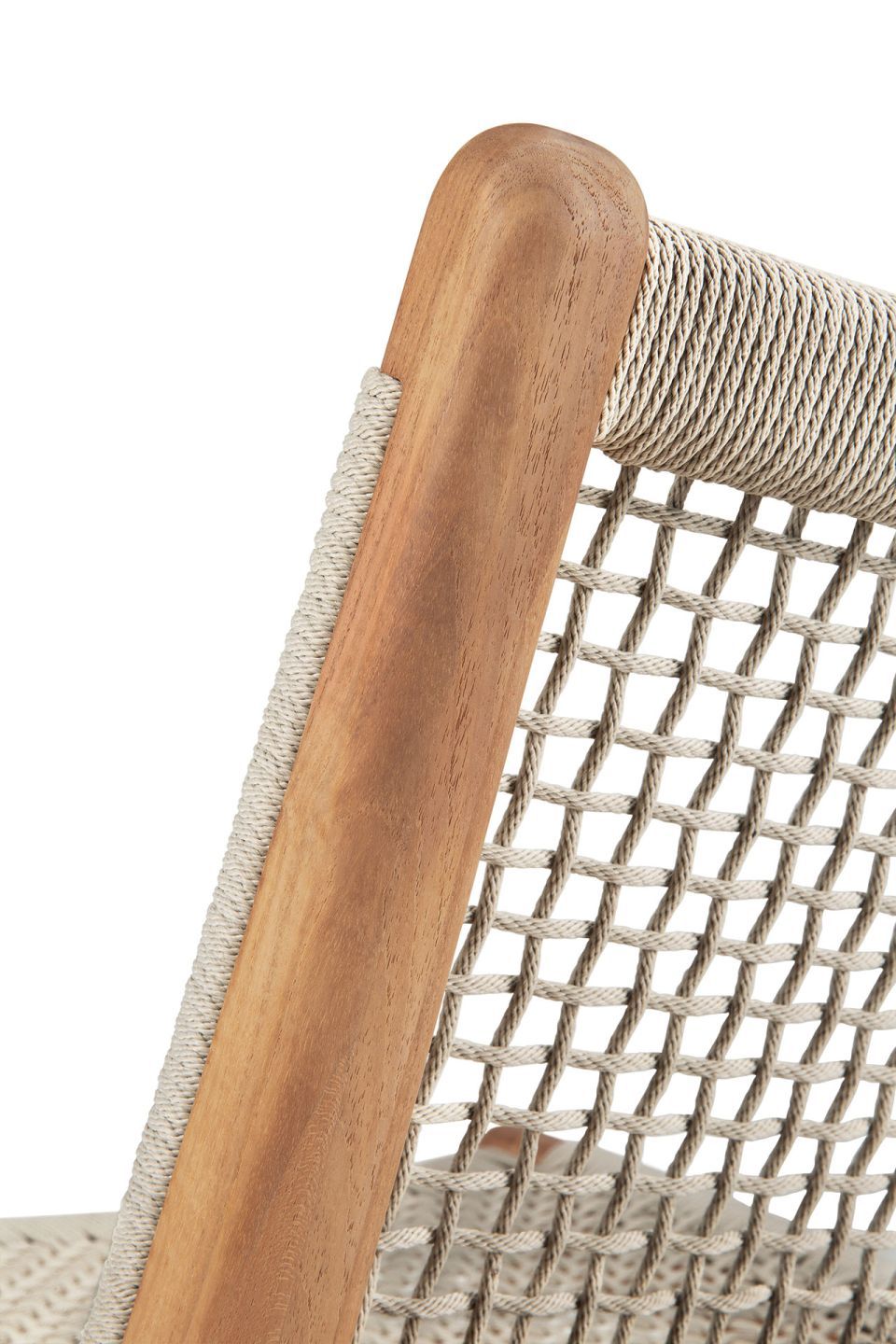 Jack Woven Fauteuil Lounge Extérieur Teck Cordon Beige Ethnicraft