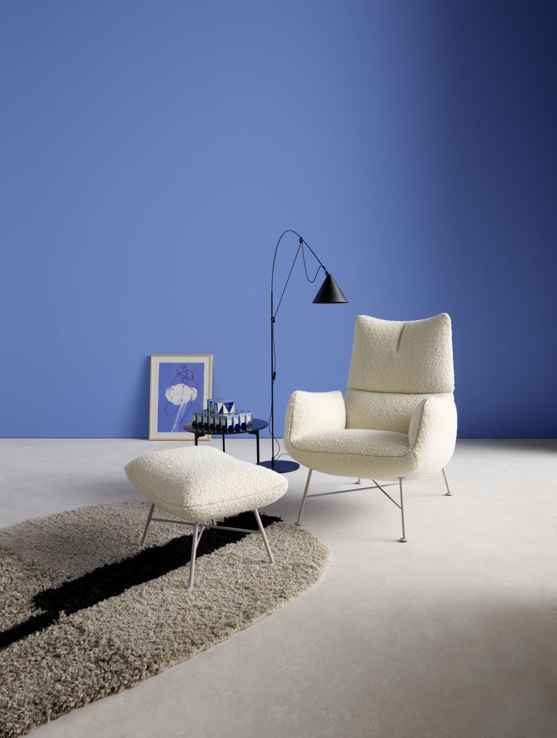 Jalis Lounge Fauteuil 4 pieds structure fil Cor