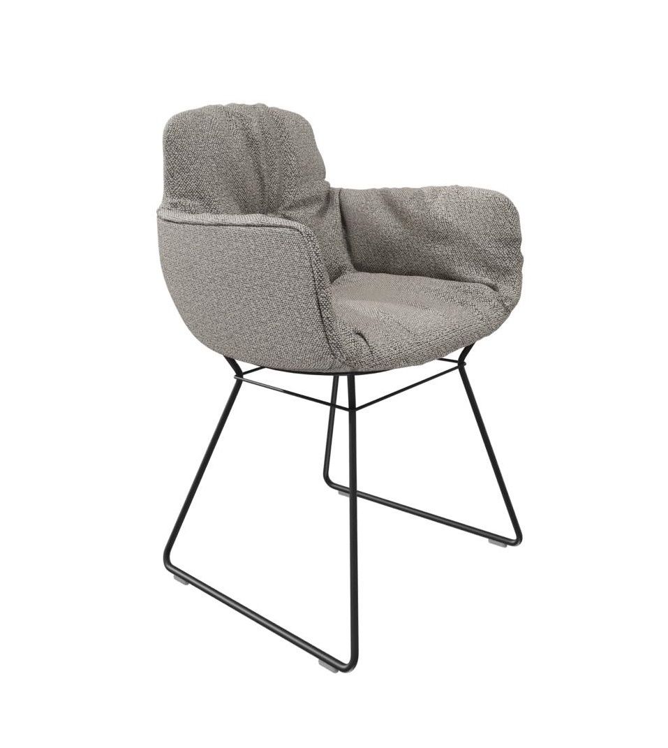Leya chaise accoudoir haute Tissu Safire Freifrau Manufaktur