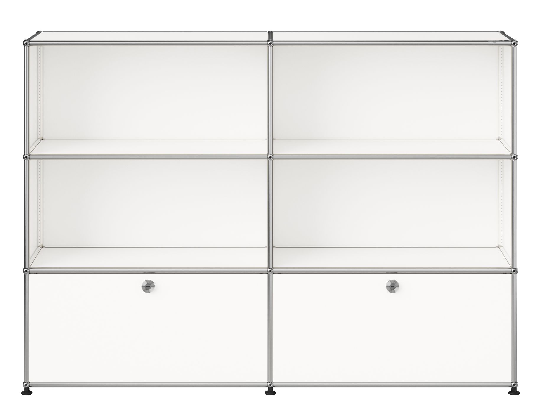 Buffet USM Haller M 65 4 portes ouvertes / 2 rabats - Blanc pur
