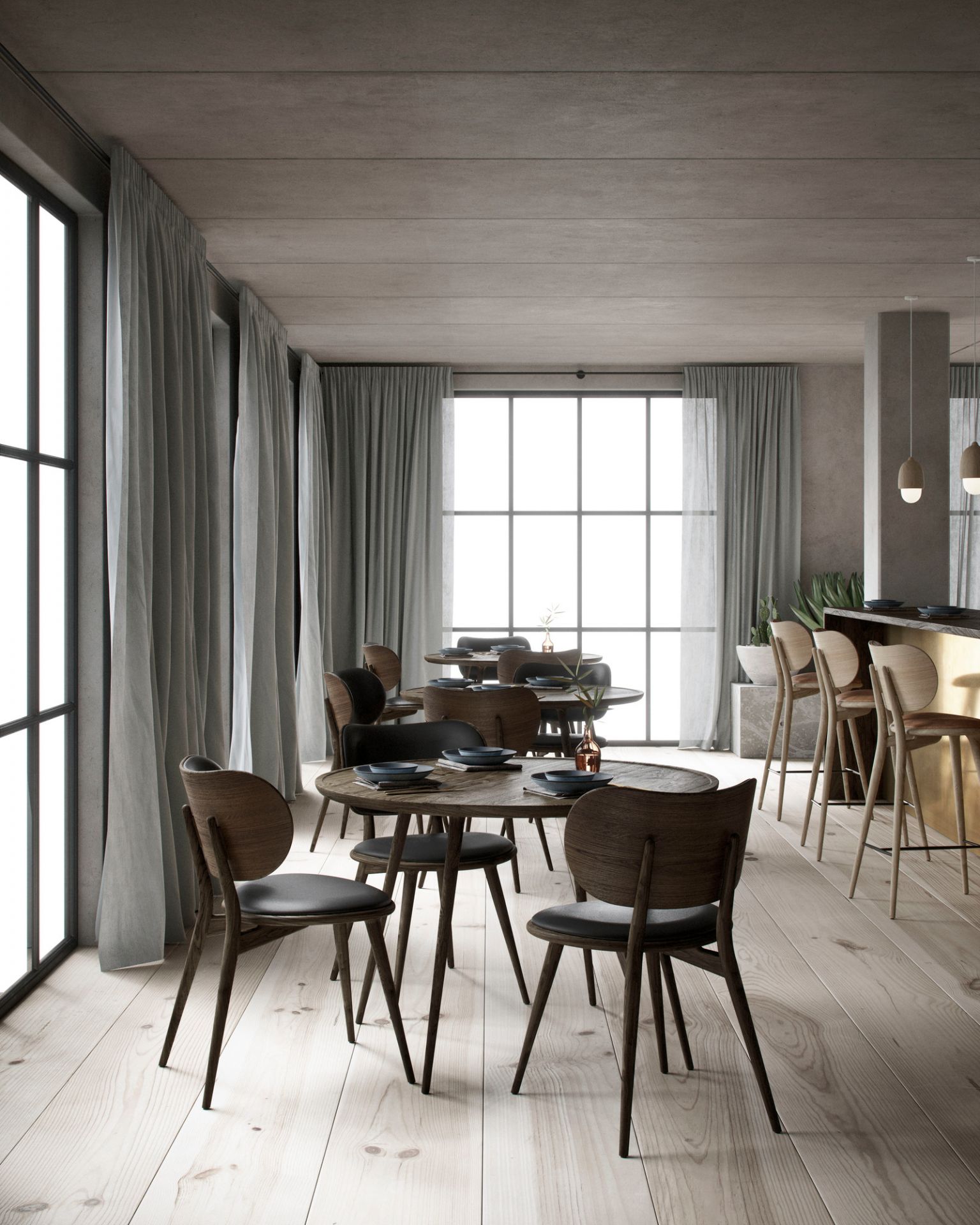 High Stool backrest Tabouret de bar Mater