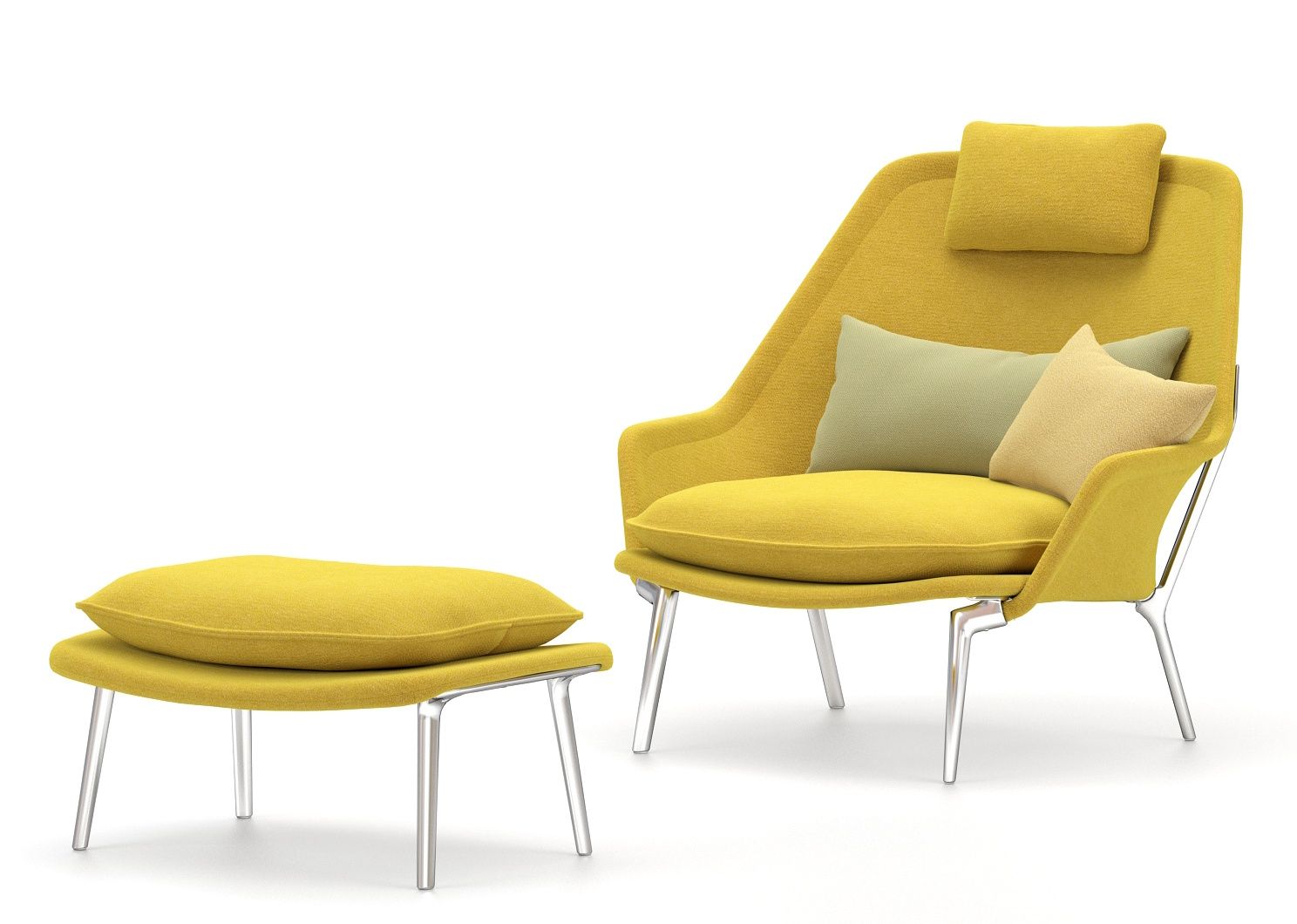 Slow Chair & Ottoman Fauteuil en tissu Vitra 