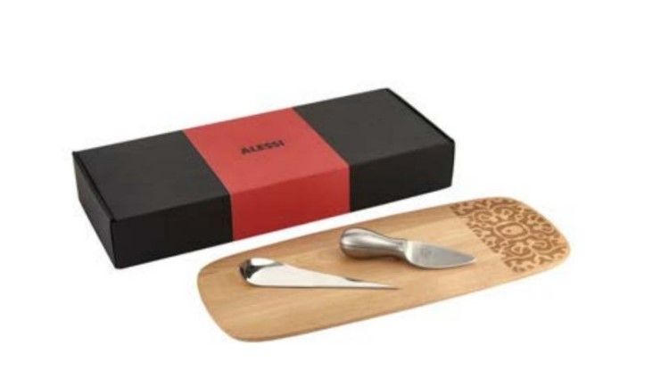 MW22SET Cheese Set Plateau de service + 2 couteaux à fromage Alessi