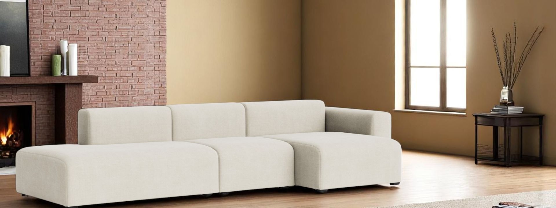 Canapé Mags 3 places Combination 4 Low Armrest avec accoudoir à droite Hay