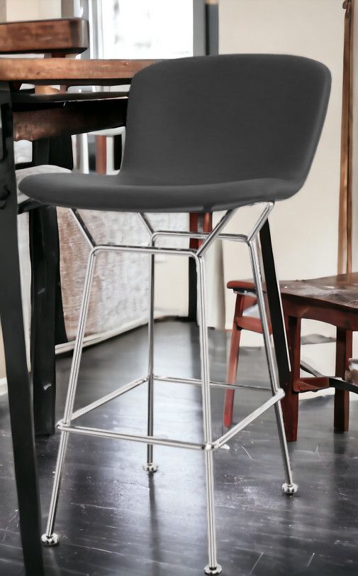 Bertoia Bar Stool Tabouret de bar en cuir de noyau Knoll International