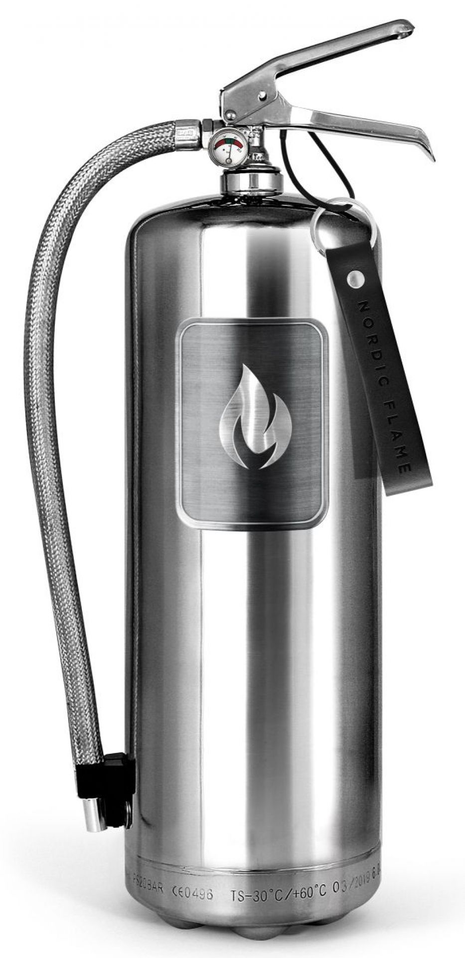 Extincteur Steel Edition 6 kg inox poli Nordic Flame OFFRE SPECIALE