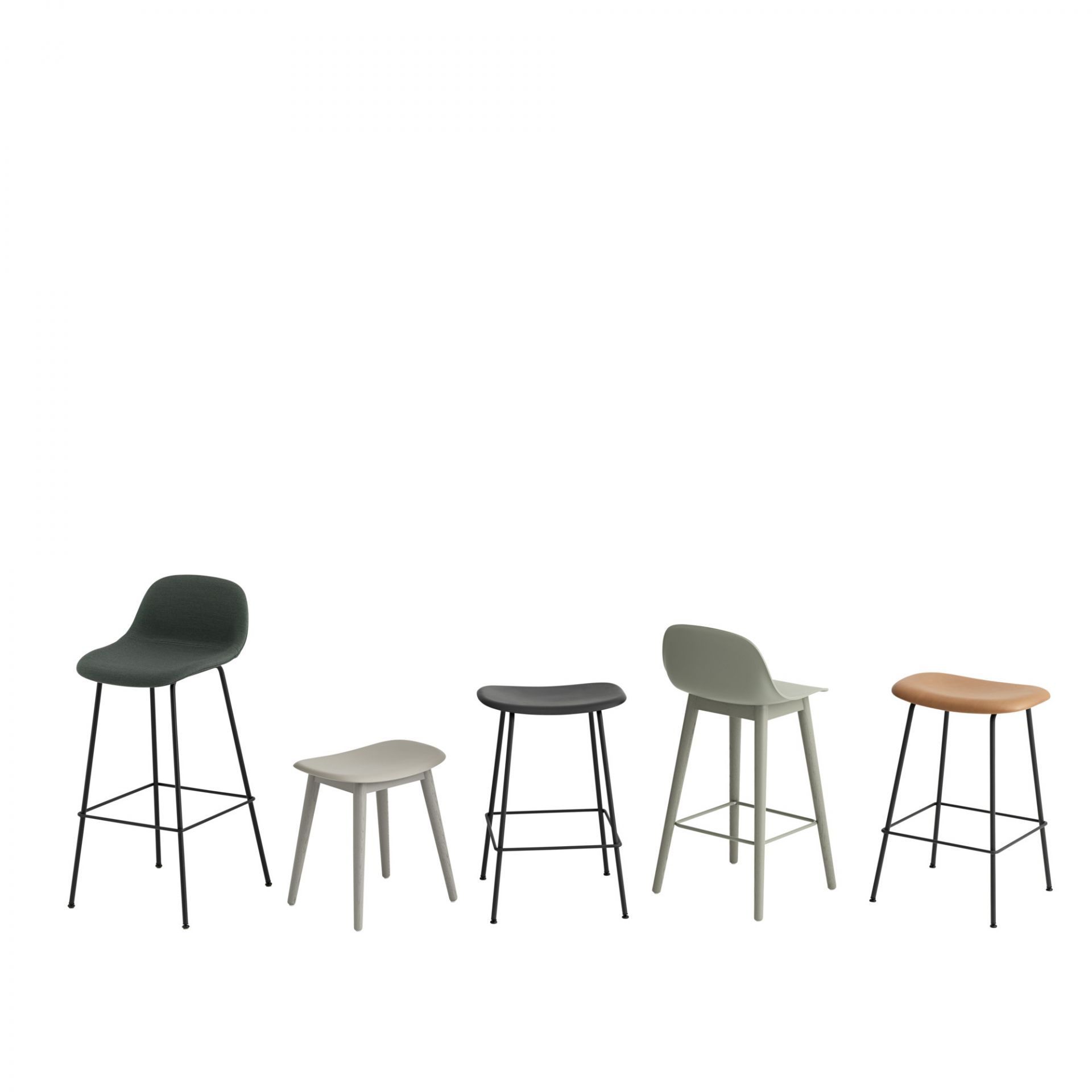 Bar fibre Tabouret 75 cm Noir / Noir Muuto