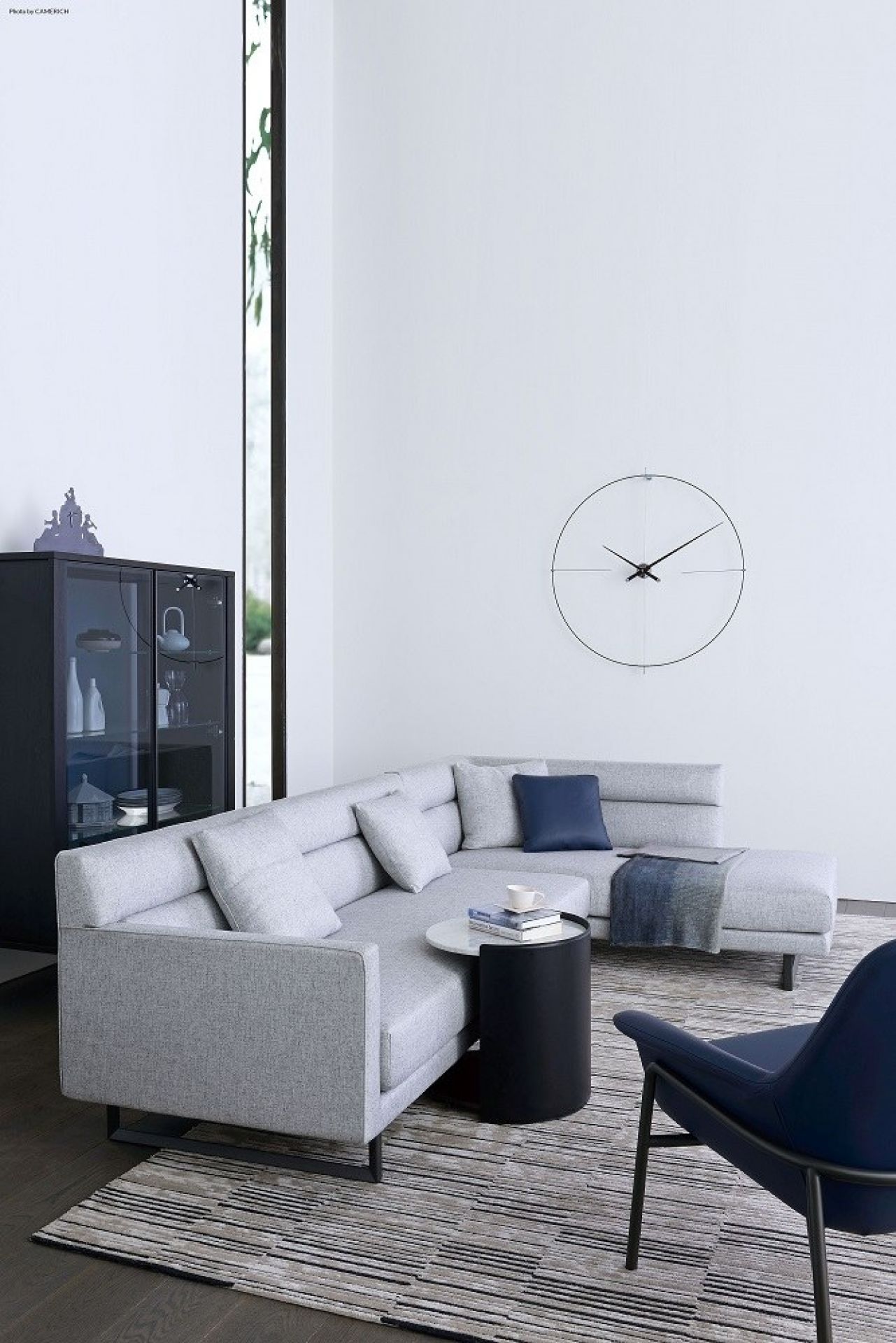 Bilbao N/ L Clock Horloge murale nomon Noir-blanc