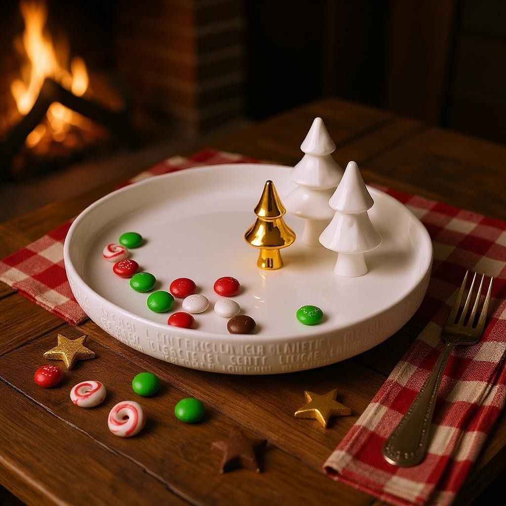Histoires de porcelaine Assiette Sapins Roues