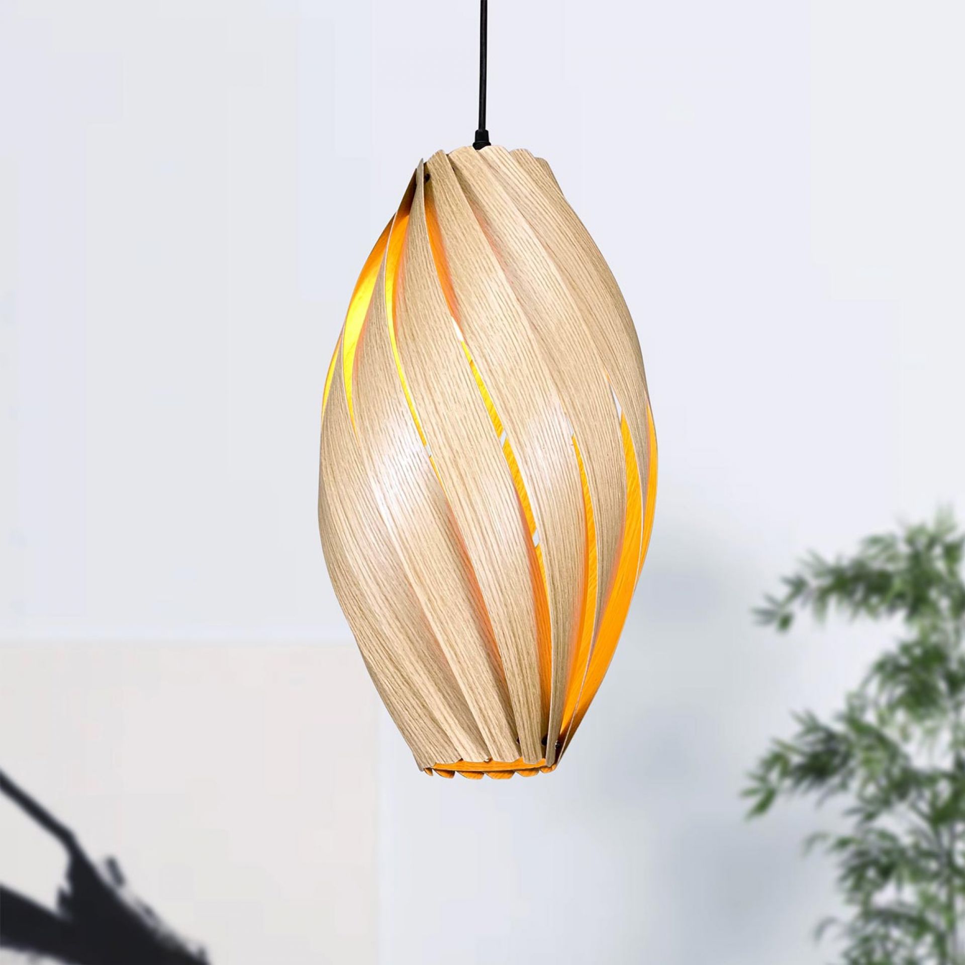 Ardére Lampe à suspendre allongée Chêne Gofurnit