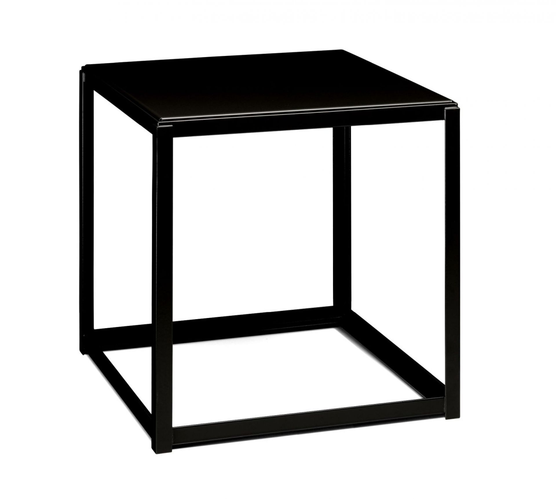 Tablette pour la table d'appoint FK12 Fortyforty e15 noir profond Schwarzer Fortyforty Beistelltisch von e15, ohne Einlegeboden, modernes Design für Wohnzimmer.