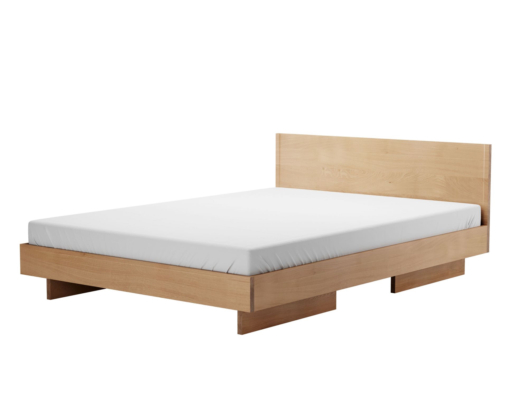 ZIANS Lit Large avec tête de lit en chêne ciré, pieds partagés OUT ZIANS Lit Large avec tête de lit en chêne ciré, pieds partagés OUT