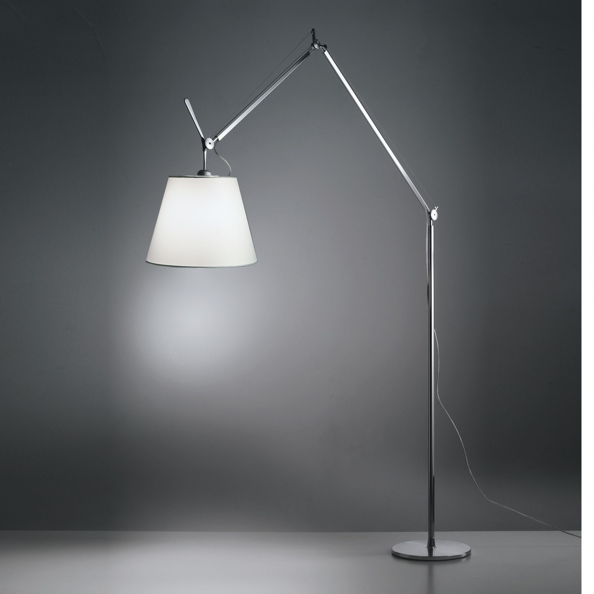 Tolomeo Mega LED Lampadaire Corps avec gradateur sur chandelier 2700K (partie 1 de 3) aluminium Artemide